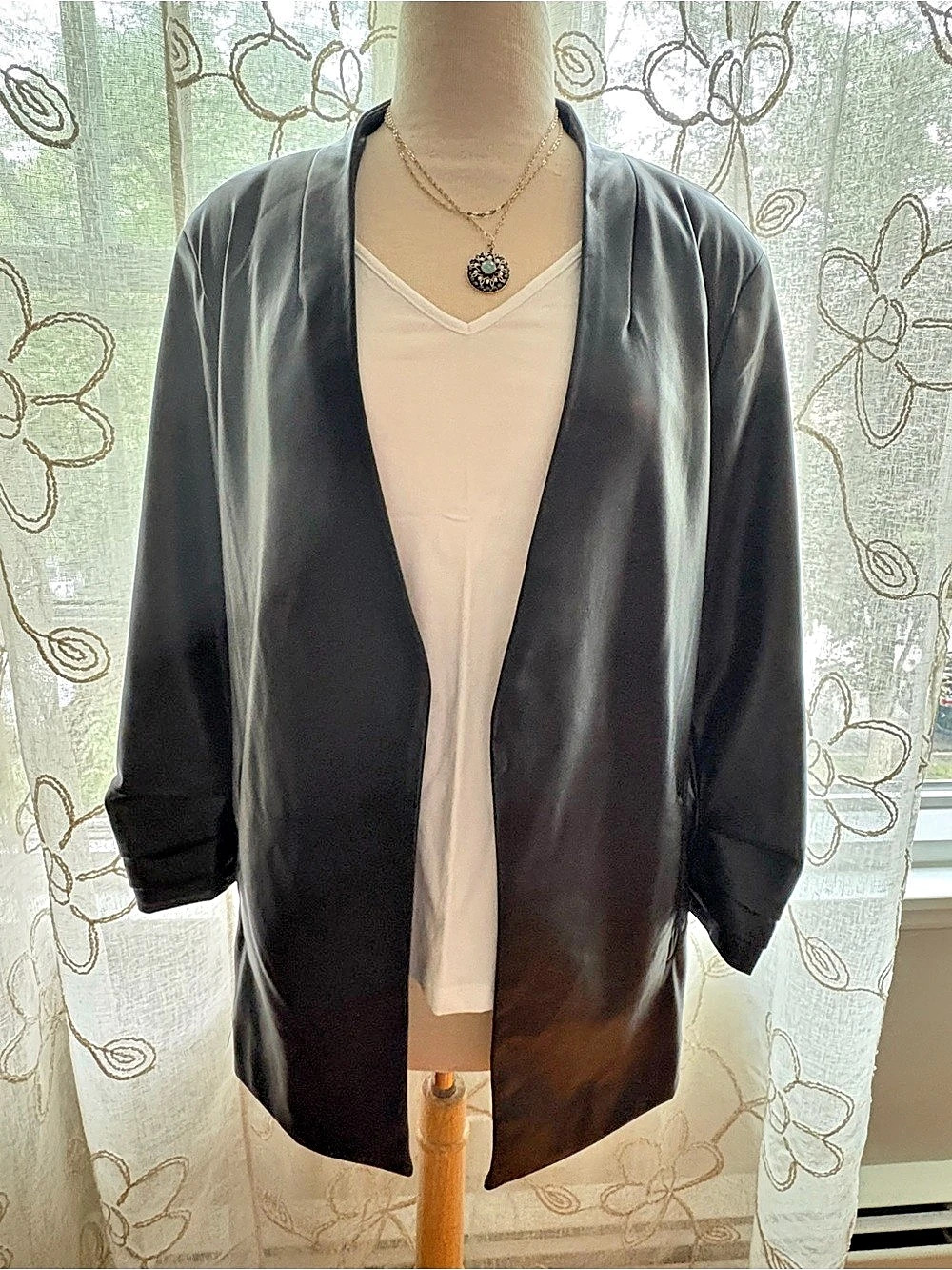Dolce Cabo Faux Leather Black Jacket - Like New